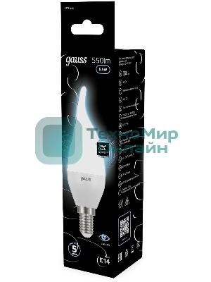 Лампа светодиодная Gauss Tailed 6.5Вт свеча 4100К белый E14 550лм 150-265В