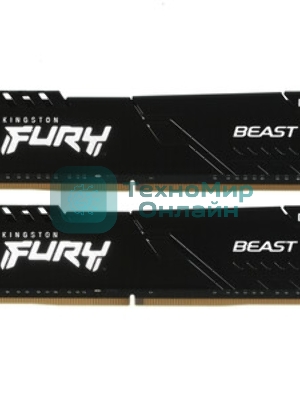 Оперативная память Kingston Fury Beast Black, DDR4, 16GB (1x16GB), 3200 MHz, CL16, с радиатором, черный