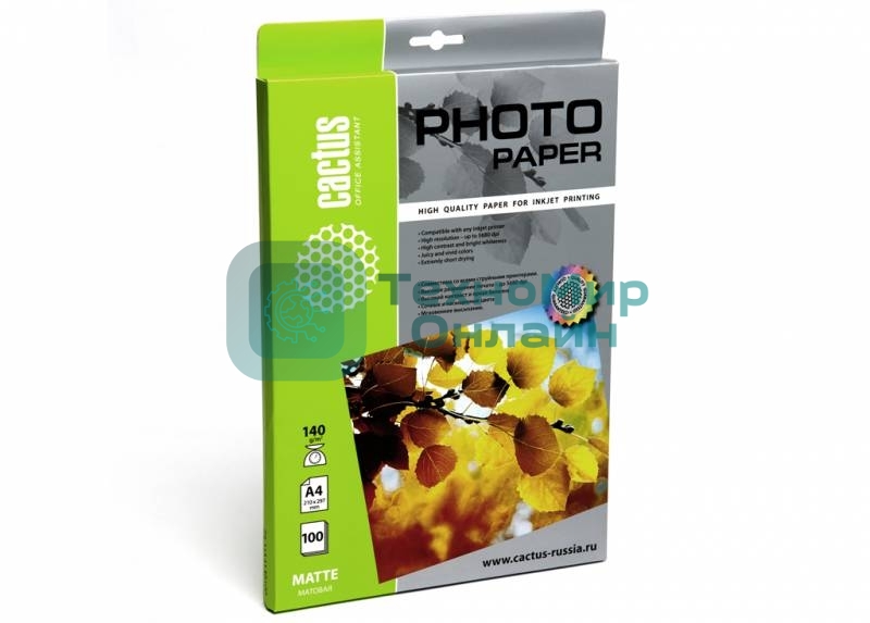 Фотобумага Cactus CS-MA4140100 A4/140г/м2/100л. матовая для струйной печати