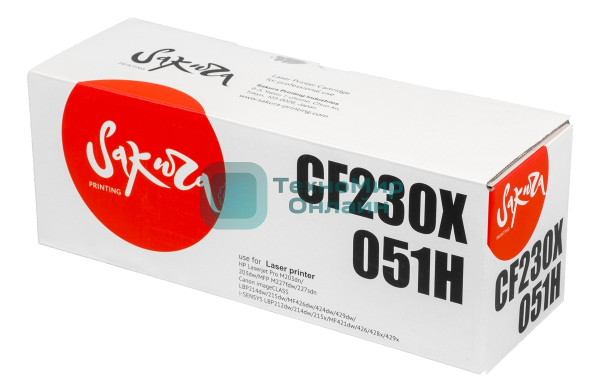 Картридж лазерный Sakura CF230X/051H для HP и Canon, черный, 4000 к.