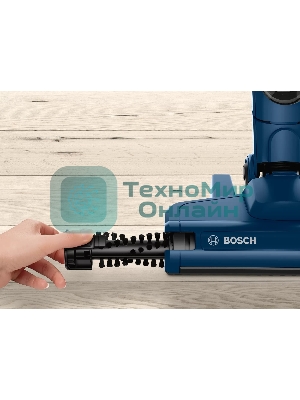 Пылесос вертикальный Bosch BCHF 2MX20 синий, питание от аккумулятора, 150 Вт, уборка сухая, пылесборник 0.4 л