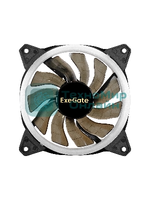 Вентилятор для корпуса ExeGate EX12025H6PSR-PWM.ARGb черный, 120 мм, 1200 об/мин, 33 дБ, 6 pin