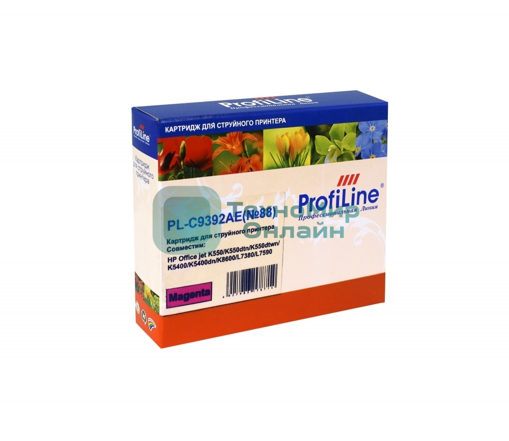 Картридж струйный ProfiLine PL-C9392AE №88 для принтеров HP Office jet HP Office jet K550/K550 dtn/K550dtwn/K5400/K5400dn/K8600/L7380/L7590 Magenta водные