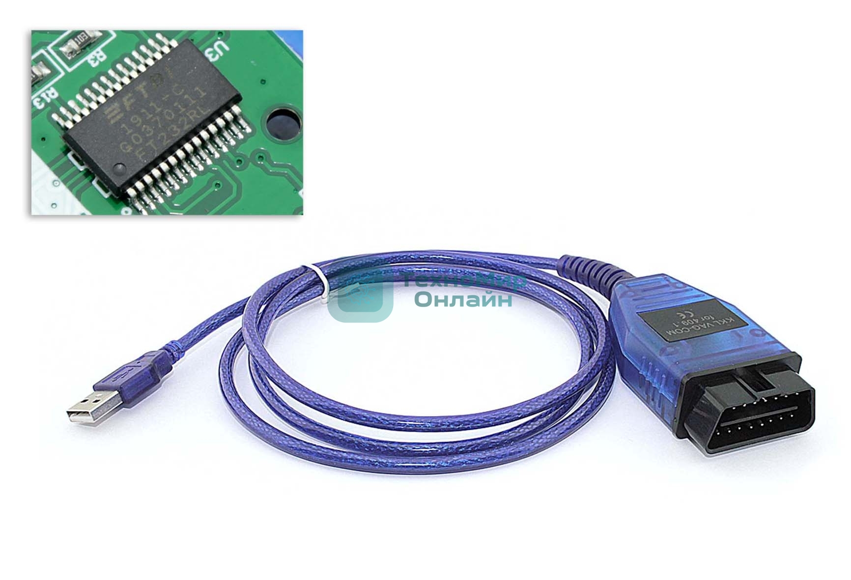 Сканер диагностики авто OBDII VAG COM KKL 409.1 (FT232RL)