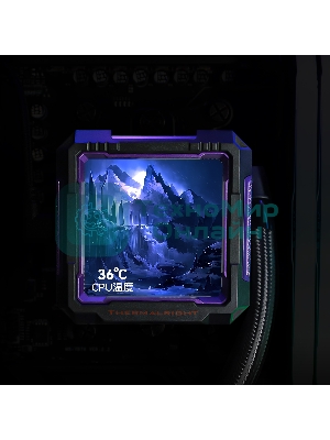 Водяное охлаждение для процессора Thermalright Frozen Warframe Pro 360 черный ARGb (360мм, черный, ARGb/Fans: 3x120мм, 70.84CFM, 29.8dBA, 2000RPM/Pump height 60мм, 23dBA, 3000RPM, Rad thickness 27mm/S: 1200, 1700, 1851, 2011, 2066, 115X, AM4, AM5)