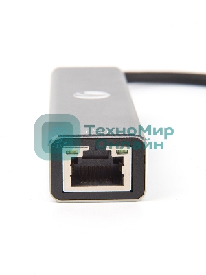 USB-концентратор USB 3.1 Type-Cm --> RJ-45+3port USB3.0(f) Aluminum Shell VCOM DH311A