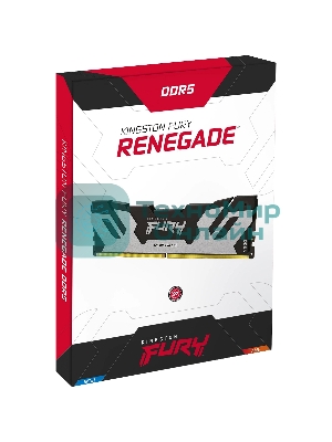 Оперативная память Kingston Fury Renegade, DDR5, 32Gb (1x32GB), 6400MHz, CL32, DIMM, радиатор, серебристый/черный
