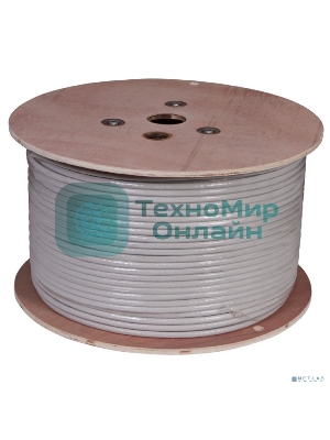 Кабель витая пара Rexant U/UTP, CAT 6A, ZH нг(А)-HF (LSZH), 4х2х0,57 мм, 23AWG, INDOOR, SOLID, серый, 305м PRO