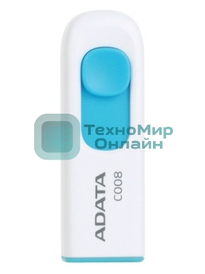 Флешка USB ADATA C008 (AC008-32G-RWE), 32Gb, USB 2.0, R/W 15/5, белый/синий