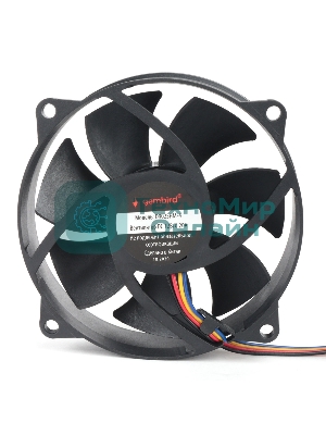 Вентилятор для корпуса Gembird черный, 90 мм, 2500 об/мин, 38 дБ, 4 pin