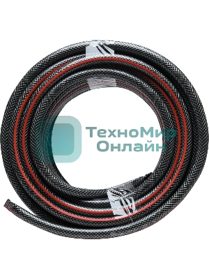 Шланг поливочный ПВХ усиленный премиум пищевой трехслойн. армир. 1/2 25м черный/красный Вихрь 73/7/2/10