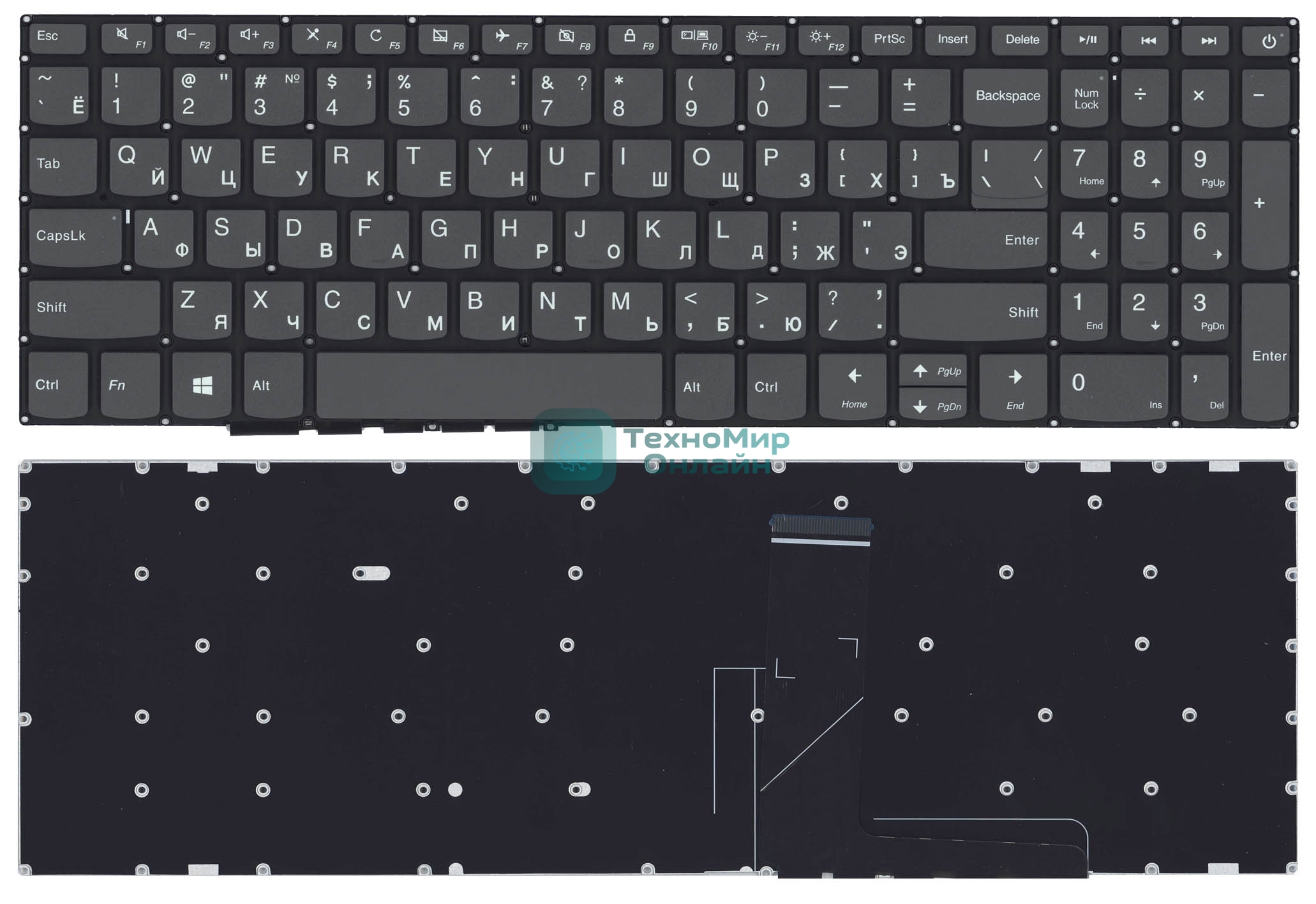 Клавиатура для ноутбука Lenovo IdeaPad 320-15ABR 520-15IKB черная