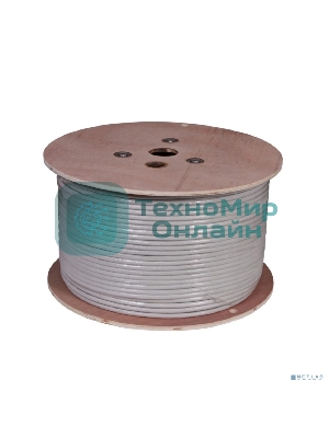 Кабель витая пара Rexant U/FTP, CAT 6A, ZH нг(А)-HF (LSZH), 4х2х0,57 мм, 23AWG, INDOOR, SOLID, серый, 305м PRO