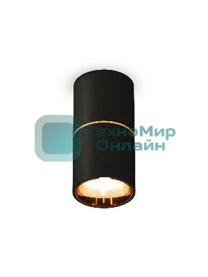Светильник Ambrella Light XS6302082 SBK/PYG черный песок/золото желтое полированное MR16 GU5.3 (C6302, A2062, N6113)