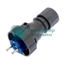 Вилка Rexant прямая влагозащищенная 2P+РE, 16 А, IP68