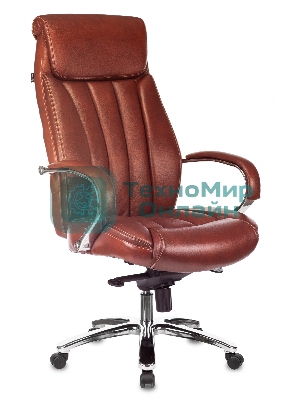 Кресло руководителя Бюрократ T-9922SL светло-коричневый Leather Eichel кожа крестовина металл хром