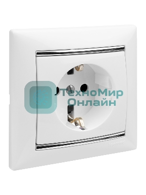 Розетка электрическая Valena с заземлением (белая)