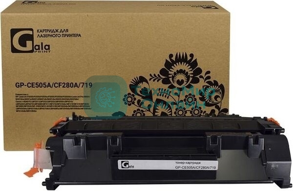 Картридж лазерный GalaPrint GP-CE505A/CF280A/719 черный (2300 стр.) для HP LaserJet P2030/P2035/P2050/P2055/P2055D/P2055DN/Pro 400/M401/425/Canon LBP 6300dn/6650dn/MF5840dn/5880dn/MF5940