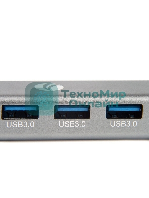 USB-концентратор USB 3.1 Type-Cm --> RJ-45+3port USB3.0(f) Aluminum Shell VCOM DH311A