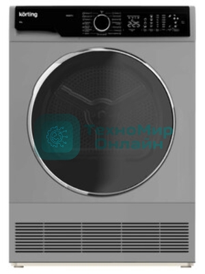 Сушильная машина Korting KD 60L97 S серебристый, 10 кг, сушка - конденсационная, программ - 15, 59.6 x 84.5 x 64 см