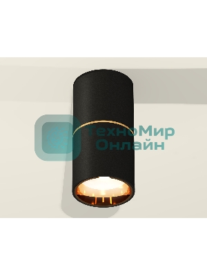 Светильник Ambrella Light XS6302082 SBK/PYG черный песок/золото желтое полированное MR16 GU5.3 (C6302, A2062, N6113)