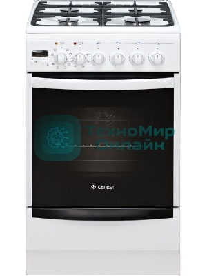 Плита комбинированная Gefest ПГЭ 5102-03 белый, конфорок 4 газовых, духовка 55 л, 50 см x 85 см x 58.5 см