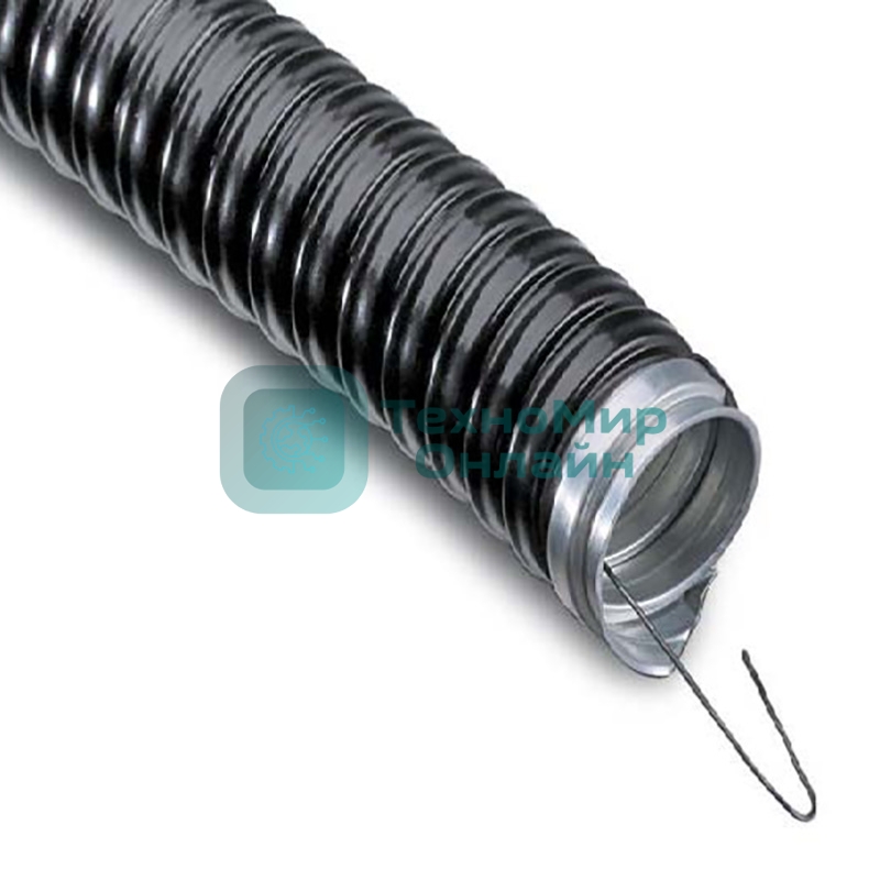 Металлорукав Rexant в ПВХ изоляции МРПИнг-50 (бухта 20 м/уп.) с зондом, черный