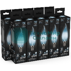 Лампа светодиодная Gauss LED Filament Свеча на ветру E14 7W 580lm 4100К 1/10/50