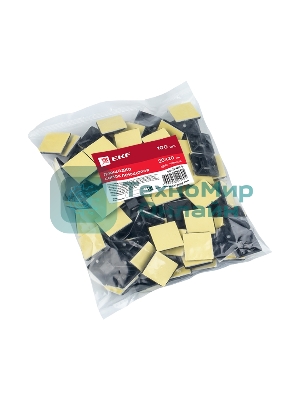 Площадка EKF plc-20x20-b самоклеящаяся (20х20 мм.) черная (100 шт.) EKF