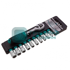 Набор головок Stels 14125 набор торцевых головок 1/4'' головки 4 - 13мм с трещот. ключом crv 11 пр.