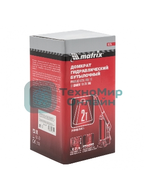 Домкрат Matrix бутылочный 2т h подъема 181–345мм