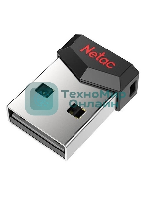 Флешка USB Netac UM81 (NT03UM81N-032G-20BK), 32Gb, USB 2.0, R/W 30/10, черный/красный