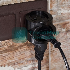 Тройник электрический Rexant биметалл 220 В 6 А черный