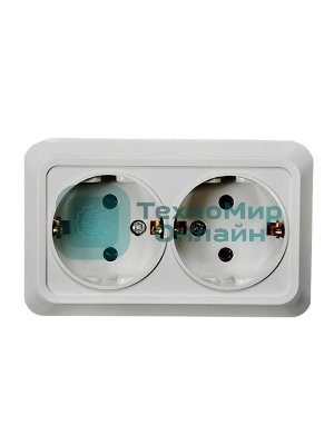 Розетка 2-м BOLLETO с заземл. накл. 7128 белый ASD/IN HOME 4680005959839