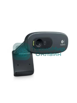 Веб-камера Logitech C270 HD 1280x720, 30 кадр/с, USB Type-A, микрофон (шумоподавление), автоосвещение, универсальное крепление