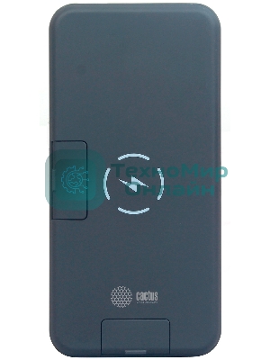 Портативный аккумулятор Cactus CS-PBFSQT-10000 Li-Pol 10000mAh 3A+3A черный 1xUSB беспроводная зарядка