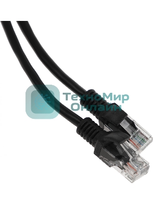 Патч-корд UTP Cablexpert cat.5e, 2м, литой, многожильный, черный