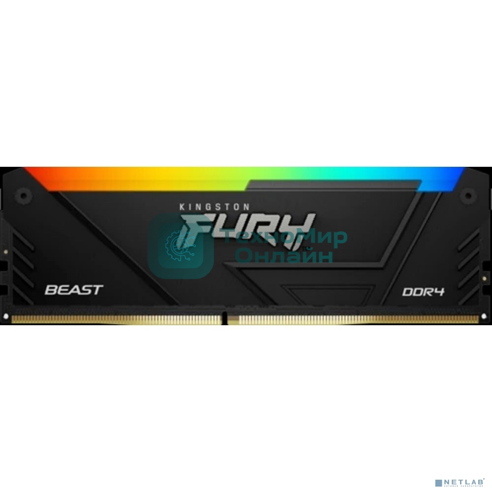 Оперативная память Kingston 32GB 3200MT/s DDR4 CL16 DIMM (Kit of 2) 1Gx8 FURY Beast RGB (Select Regions ONLY)