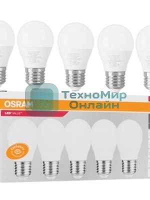 Лампа светодиодная LED Value LVCLP60 7SW/840 шар матовая E27 230В 10х1 RU OSRAM 4058075579835