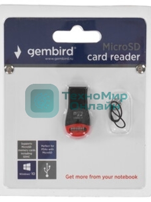 Кард-ридер Gembird FD2-MSD-2/белый/SD/SDHC/SDXC/TF/MicroSD/USB 2.0/USB Type-C (2.0)/пластик