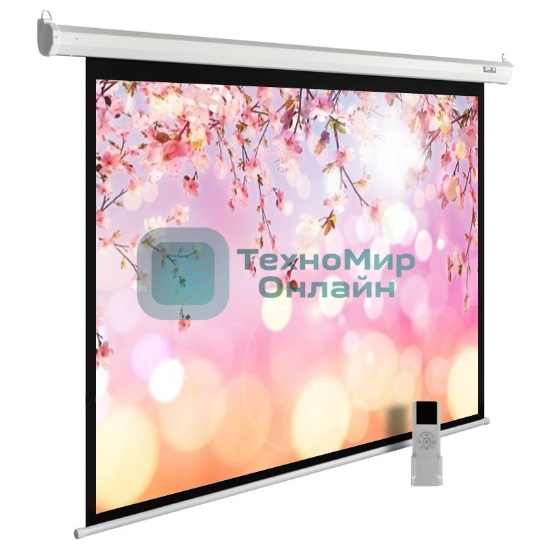 Экран Cactus 220x220 см MotoExpert CS-PSME-220x220-WT 1:1 настенно-потолочный рулонный белый (моторизованный привод)