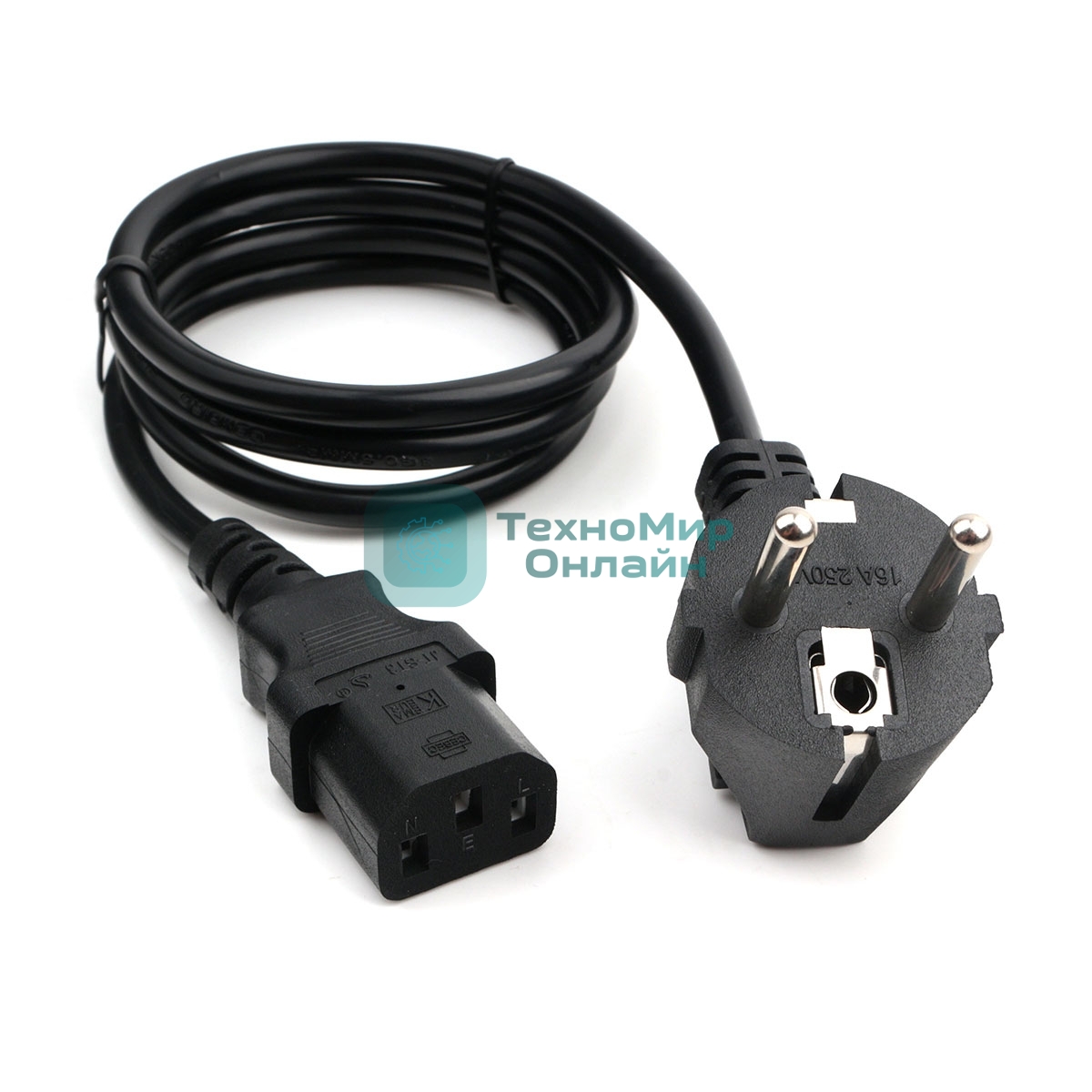 Кабель питания Cablexpert PC-186-1M, 1м, Schuko- C13, 6А, черный, с заземлением