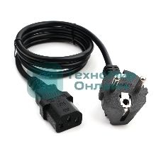 Кабель питания Cablexpert PC-186-1M, 1м, Schuko- C13, 6А, черный, с заземлением