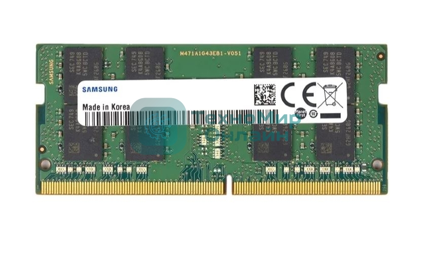 Оперативная память Samsung, DDR4, 16GB (1x16GB), 3200MHz, CL22, SO-DIMM, OEM