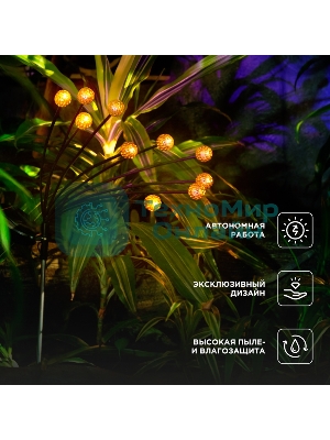 Светильник грунтовый Rexant Лалели, 3000К, встроенный аккумулятор, солнечная панель, коллекция Стамбул