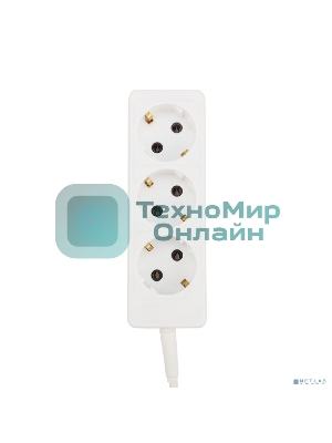 Удлинитель PROconnect 3 гнезда, 10 м, 3х0.75 мм², с/з, белый