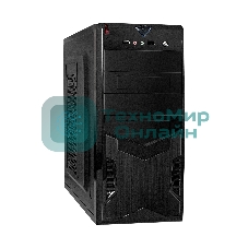 Компьютерный корпус Miditower ExeGate CP-604-UNS500 (ATX, БП UNS500 с вент. 12см, 2*USB, аудио, черный)