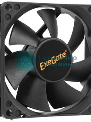 Вентилятор для корпуса ExeGate ExtraSilent ES08025SM черный, 80 мм, 2100 об/мин, 21 дБ, 3 pin