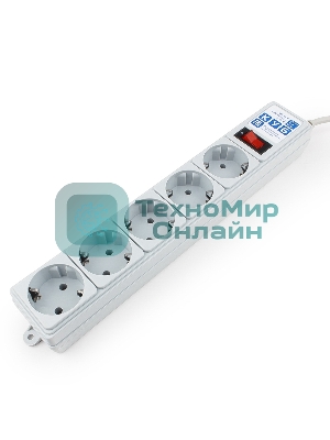 Сетевой фильтр POWER CUBE 1,9 м.* 5 розеток, серый