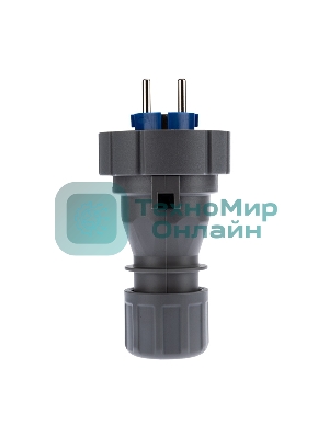 Вилка Rexant прямая влагозащищенная 2P+РE, 16 А, IP68